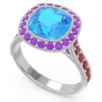 Halo Milgrain Cushion Tugga Ring