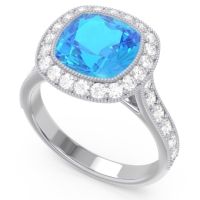 Halo Milgrain Cushion Tugga Ring