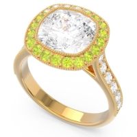 Halo Milgrain Cushion Tugga Ring