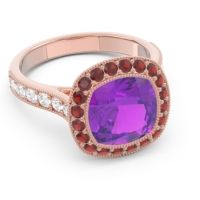 Halo Milgrain Cushion Tugga Ring