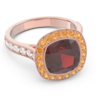 Halo Milgrain Cushion Tugga Ring