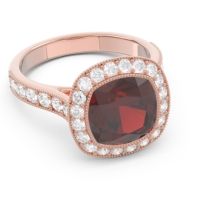 Halo Milgrain Cushion Tugga Ring