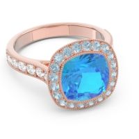 Halo Milgrain Cushion Tugga Ring