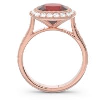 Halo Milgrain Cushion Tugga Ring