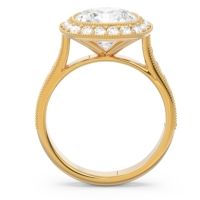 Halo Milgrain Cushion Tugga Ring