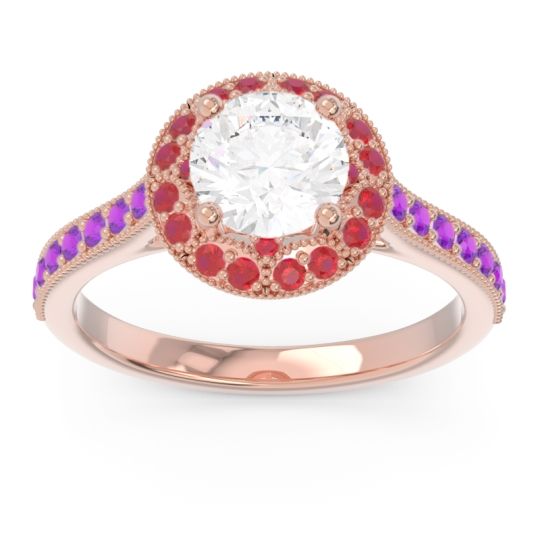 Halo Milgrain Pave Savitri Ring