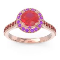 Halo Milgrain Pave Savitri Ring
