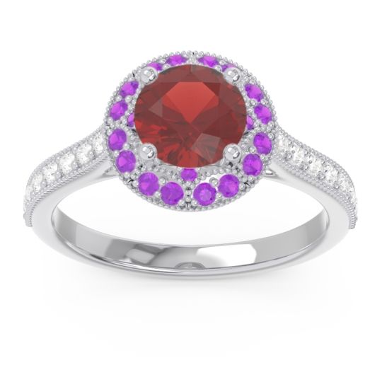 Halo Milgrain Pave Savitri Ring