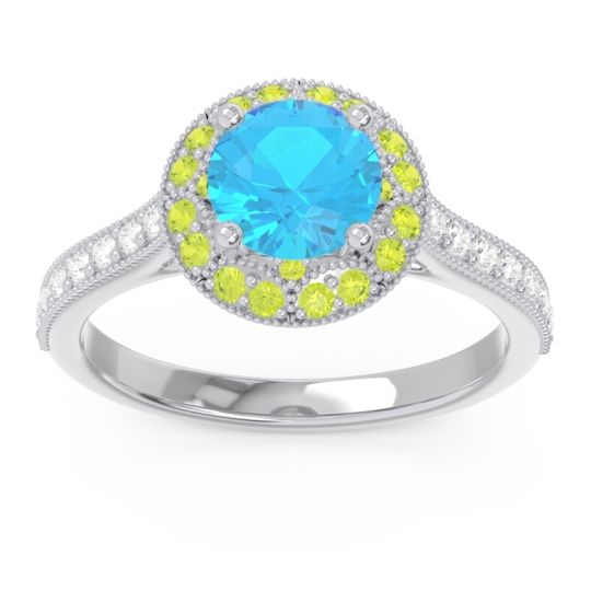 Halo Milgrain Pave Savitri Ring