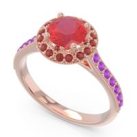 Halo Milgrain Pave Savitri Ring