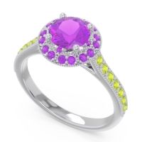 Halo Milgrain Pave Savitri Ring