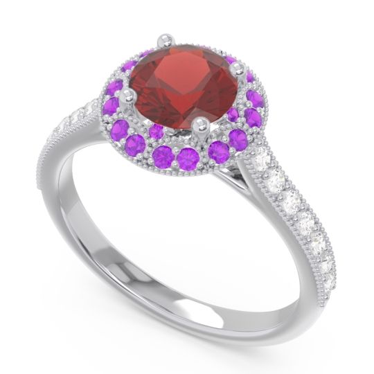 Halo Milgrain Pave Savitri Ring