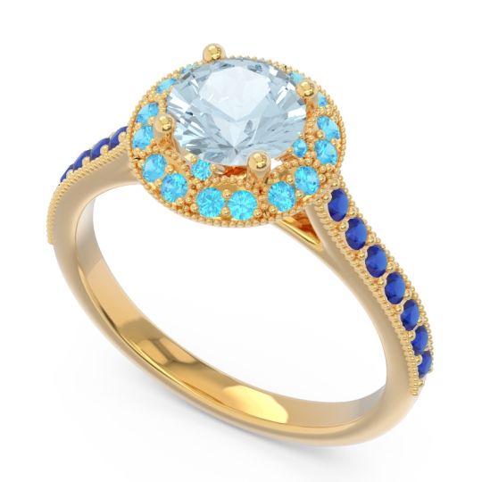 Halo Milgrain Pave Savitri Ring