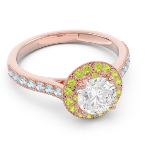 Halo Milgrain Pave Savitri Ring