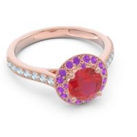 Halo Milgrain Pave Savitri Ring