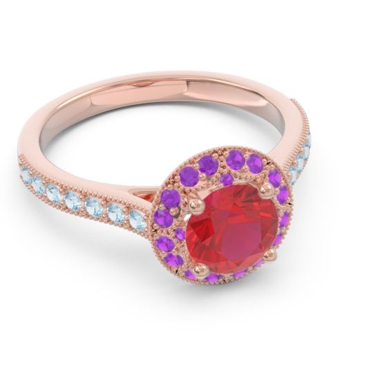 Halo Milgrain Pave Savitri Ring