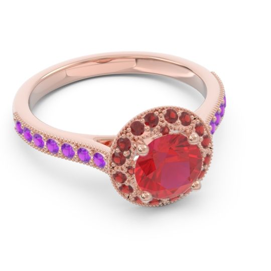 Halo Milgrain Pave Savitri Ring