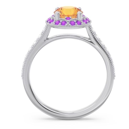 Halo Milgrain Pave Savitri Ring