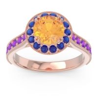 Halo Pave Milgrain Himsira Ring
