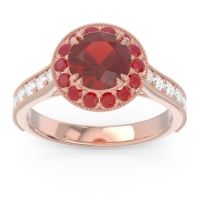 Halo Pave Milgrain Himsira Ring