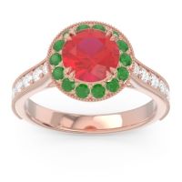 Halo Pave Milgrain Himsira Ring