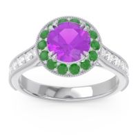 Halo Pave Milgrain Himsira Ring