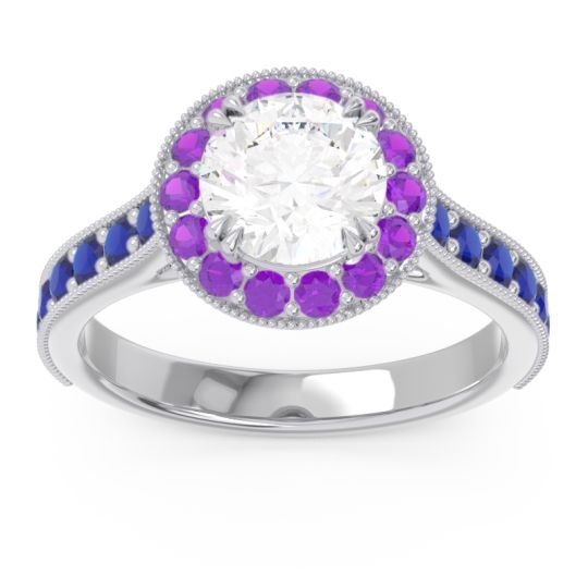 Halo Pave Milgrain Himsira Ring