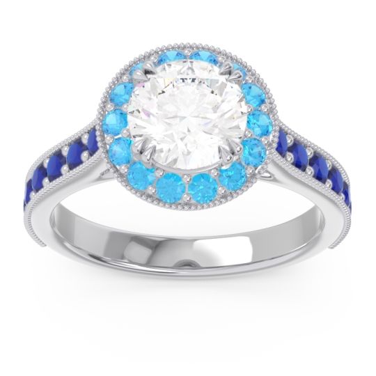 Halo Pave Milgrain Himsira Ring