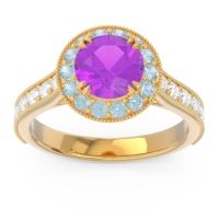 Halo Pave Milgrain Himsira Ring