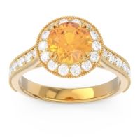Halo Pave Milgrain Himsira Ring