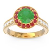 Halo Pave Milgrain Himsira Ring
