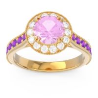 Halo Pave Milgrain Himsira Ring