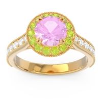 Halo Pave Milgrain Himsira Ring