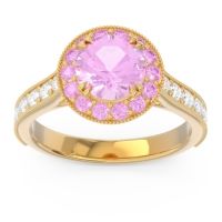 Halo Pave Milgrain Himsira Ring