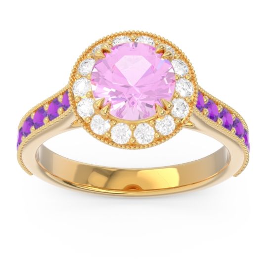 Halo Pave Milgrain Himsira Ring