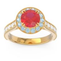 Halo Pave Milgrain Himsira Ring