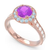 Halo Pave Milgrain Himsira Ring
