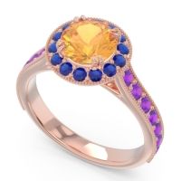 Halo Pave Milgrain Himsira Ring