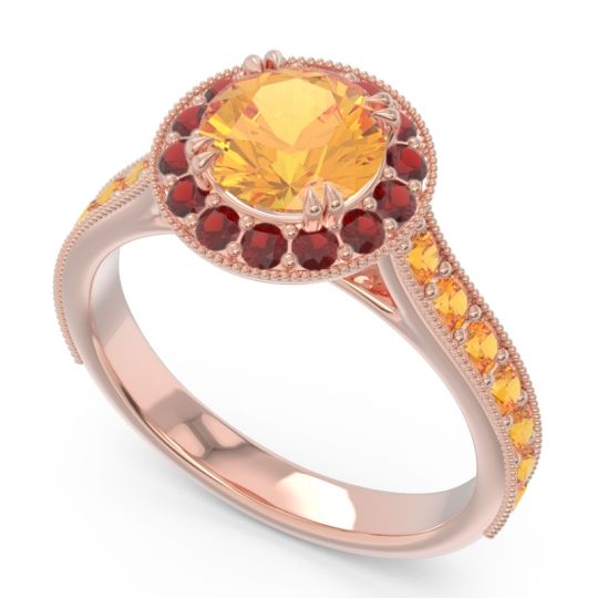 Halo Pave Milgrain Himsira Ring