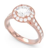 Halo Pave Milgrain Himsira Ring