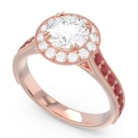 Halo Pave Milgrain Himsira Ring