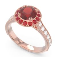 Halo Pave Milgrain Himsira Ring