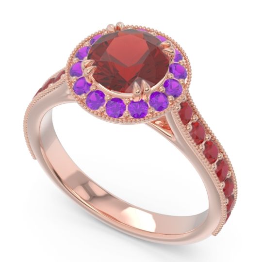 Halo Pave Milgrain Himsira Ring