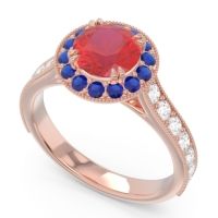 Halo Pave Milgrain Himsira Ring