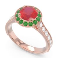 Halo Pave Milgrain Himsira Ring