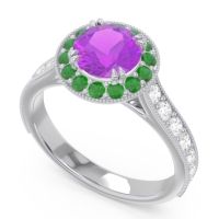 Halo Pave Milgrain Himsira Ring