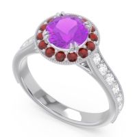 Halo Pave Milgrain Himsira Ring