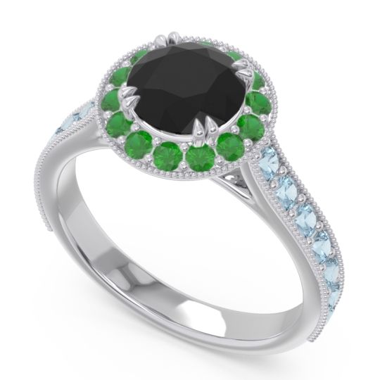 Halo Pave Milgrain Himsira Ring