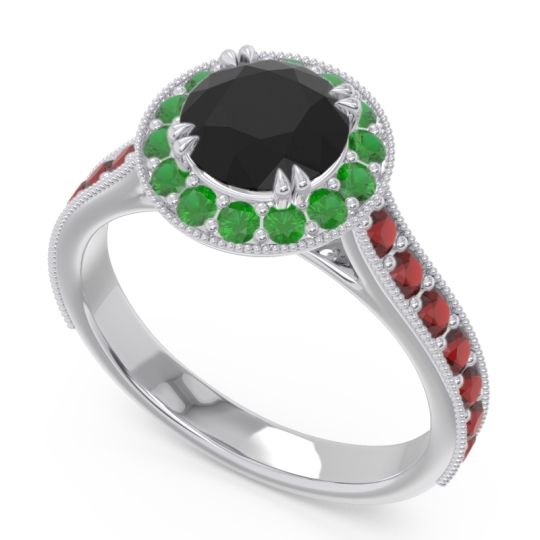 Halo Pave Milgrain Himsira Ring