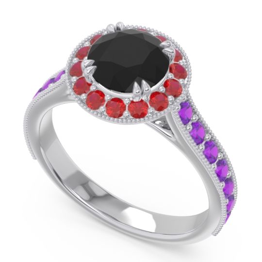 Halo Pave Milgrain Himsira Ring